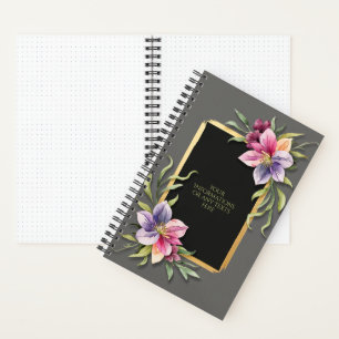 Carnet Fleurs à l'aquarelle - Art de cadre doré élégant 1