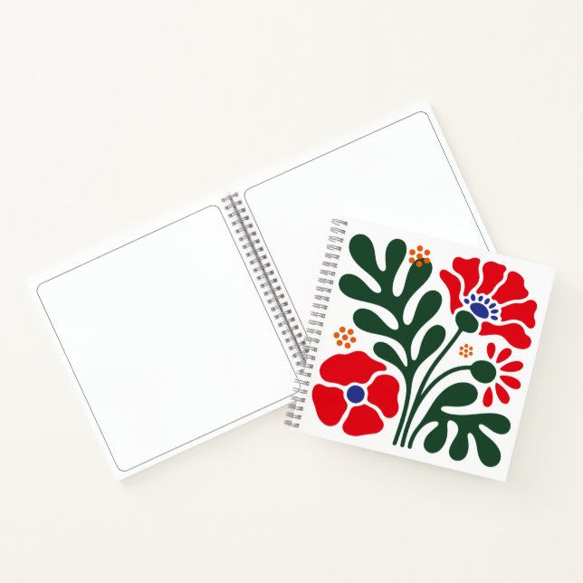 Carnet Fleurs Abstrait Audacieux avec Motif Pavot (Intérieur)