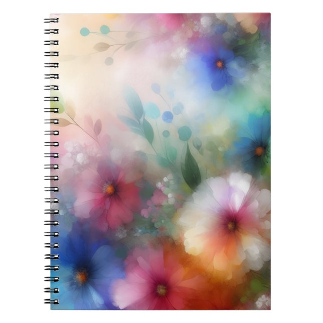 Carnet Fleurs Abstraites dans le Style Aquarelle (Devant)