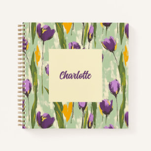 Carnet Fleurs Abstraites de tulipes sur Arrière - plan ve