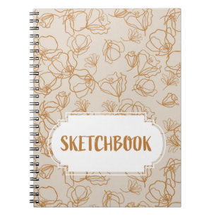 Carnet Fleurs Abstraites sur beige 