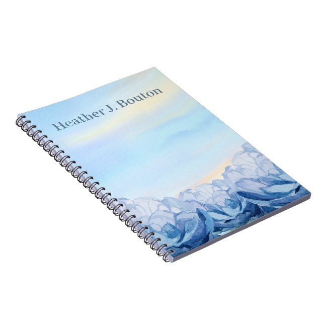 Carnet Fleurs Aquarelle Bleue (Côté Droit)