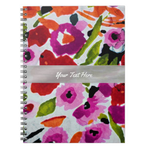 Carnet Fleurs aquarelles de couleur vive et audacieuse