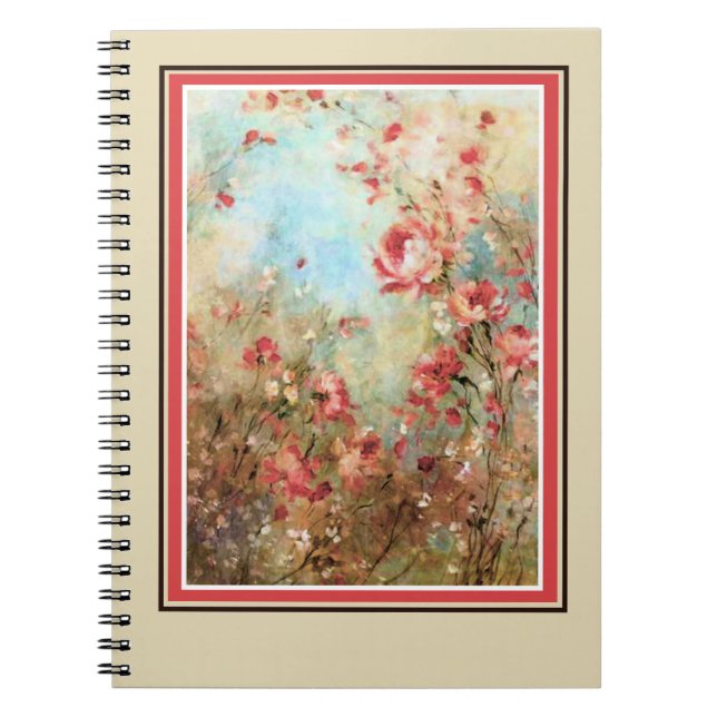 Carnet Fleurs aquarelles roses (Devant)
