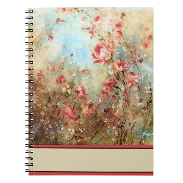 Carnet Fleurs aquarelles roses (Devant)
