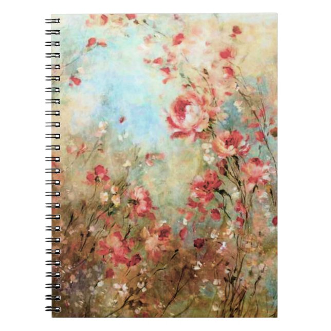 Carnet Fleurs aquarelles roses (Devant)