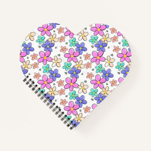 Carnet fleurs arc-en-ciel colorées lumineuses abeilles bo