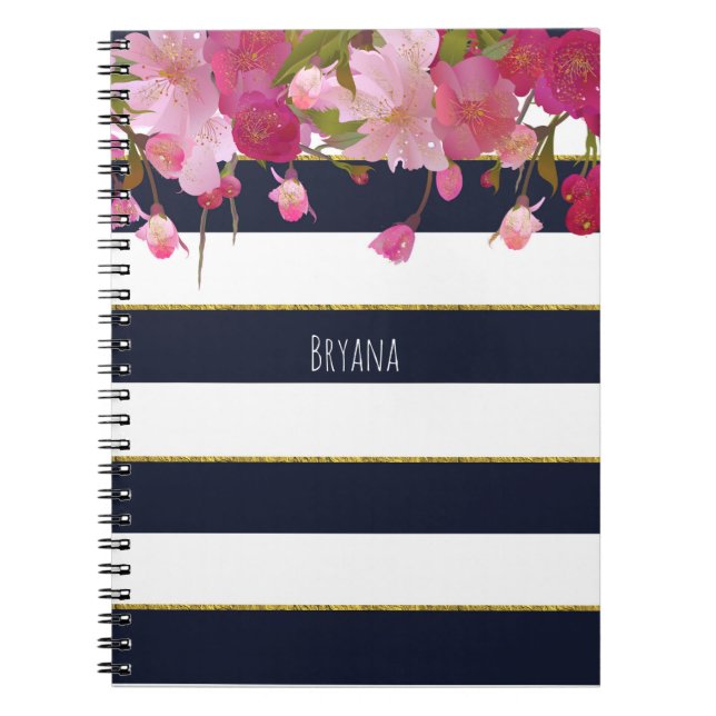 Carnet Fleurs avec paillettes dorées fausses modernes élé (Devant)
