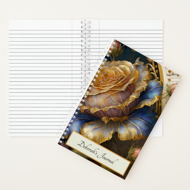Carnet Fleurs baroques personnalisées (À l'intérieur)