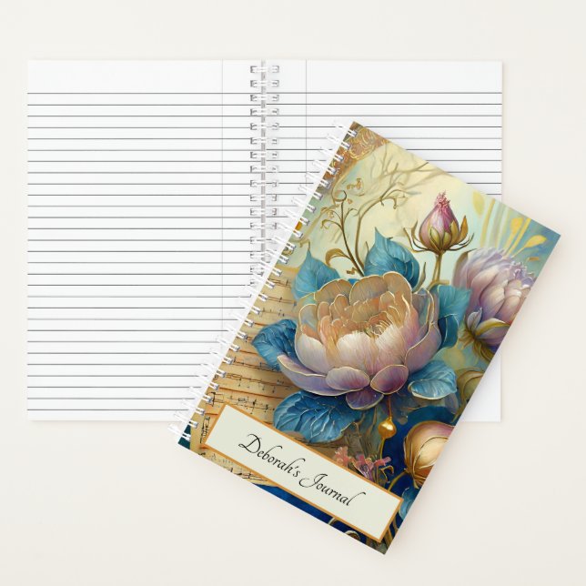 Carnet Fleurs baroques personnalisées (À l'intérieur)