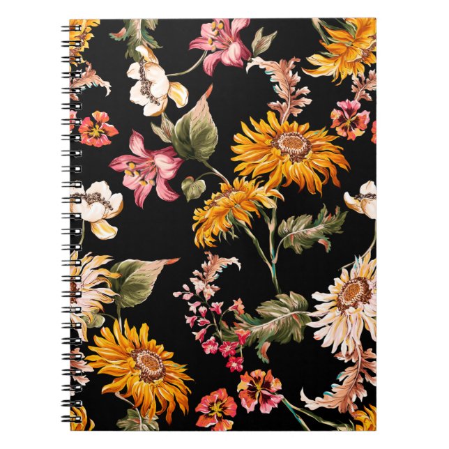 Carnet Fleurs beau motif sans soudure. Texture du tissu (Devant)