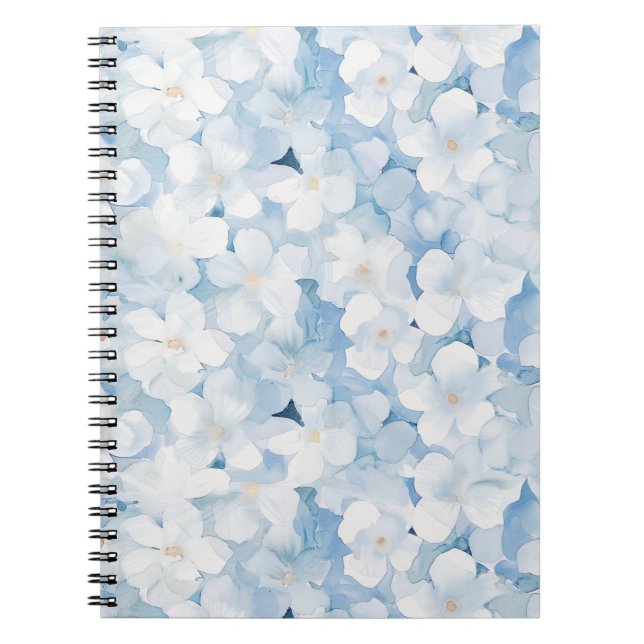 Carnet Fleurs Bleu Blanc de Santorin (Devant)