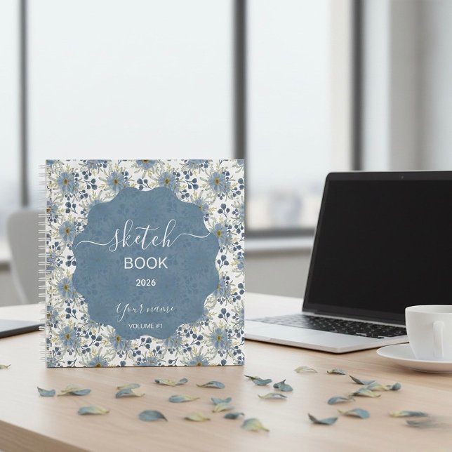 Carnet Fleurs Bleu Glacé (Créateur téléchargé)