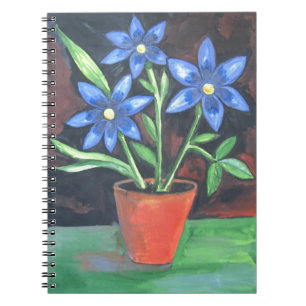 Carnet Fleurs bleues