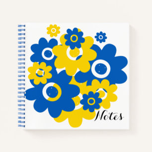 Carnet Fleurs bleues et jaunes