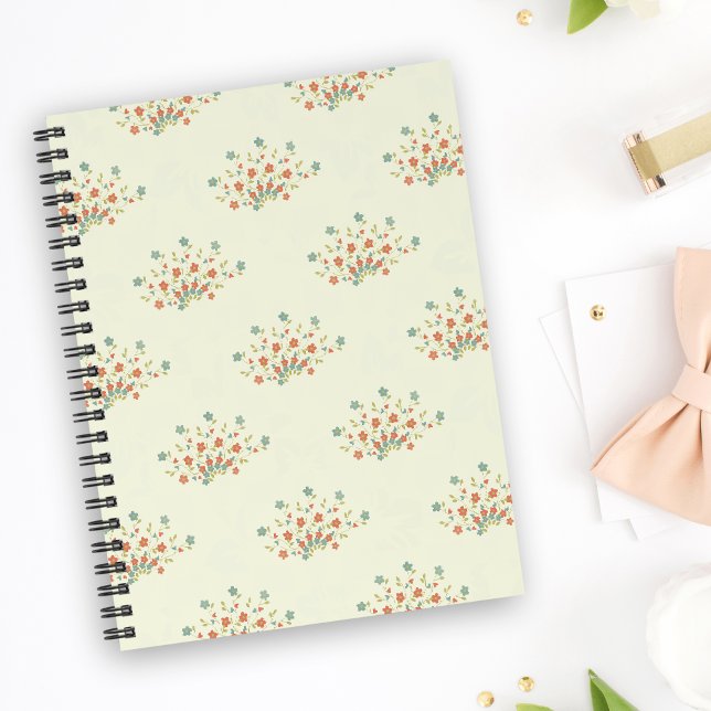 Carnet Fleurs Bleues, Fleurs Rouges, Motif De Fleurs (Créateur téléchargé)