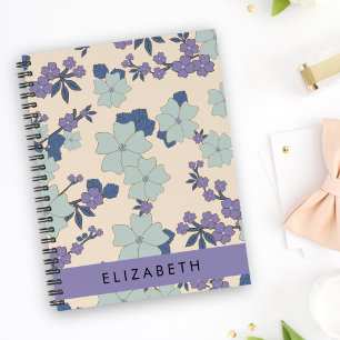 Carnet Fleurs Bleues, Fleurs Violettes, Floral, Votre Nom