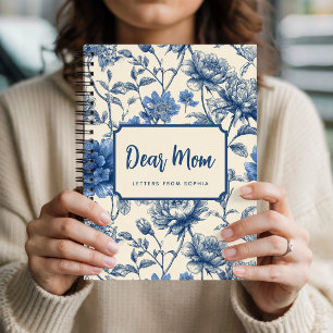 Carnet Fleurs Bleues Vintage pour la Fête des Mères Chè