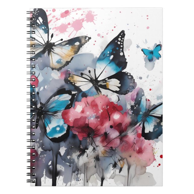 Carnet Fleurs Boho Peinture à l'encre (Devant)