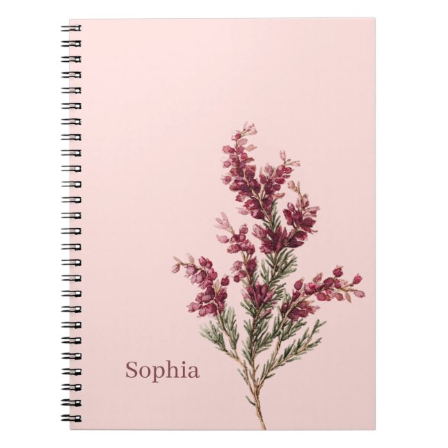 Carnet Fleurs Bourgogne Personnalisées (Devant)