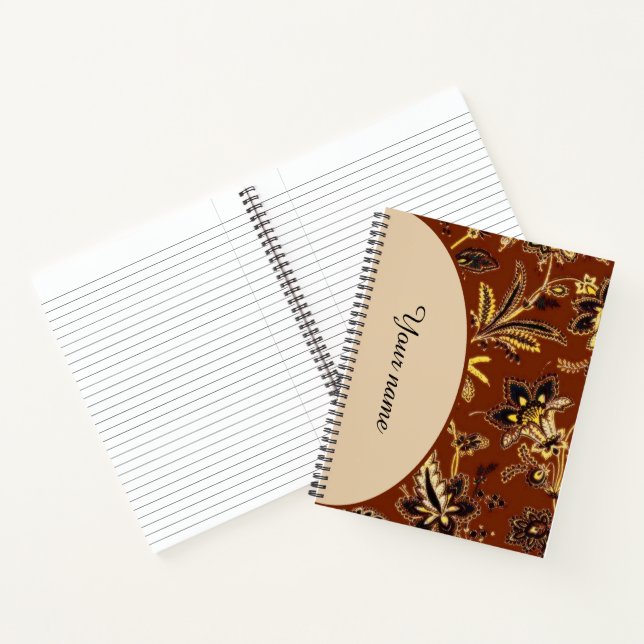 Carnet Fleurs brunes personnalisées (Intérieur)