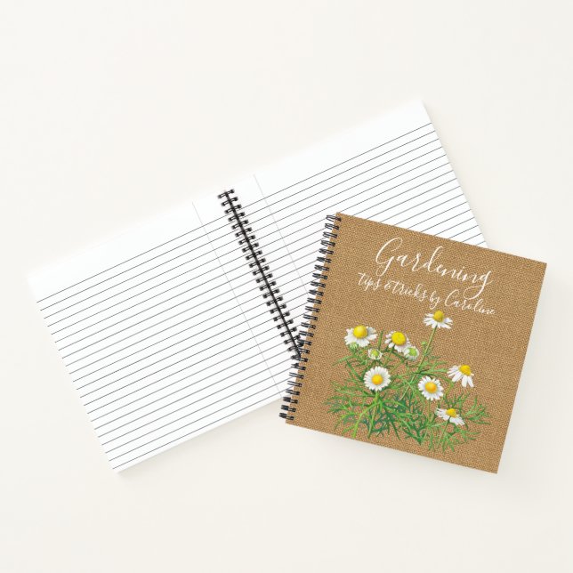 Carnet Fleurs Chamomilles Vintages Personnalisées Faux Ju (Intérieur)