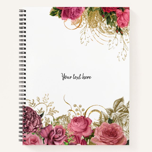 Carnet Fleurs Chic Glam Modernes (Devant)