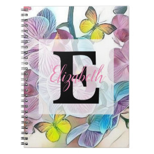 Carnet Fleurs colorées dans des couleurs pastel douces aq