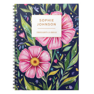 Carnet Fleurs Colorées Jolies Fillettes Violet Personnali
