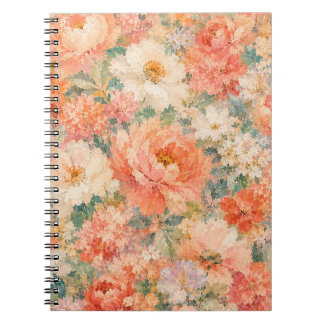 Carnet fleurs Corail Pêche Romantique Fleur Décoration in