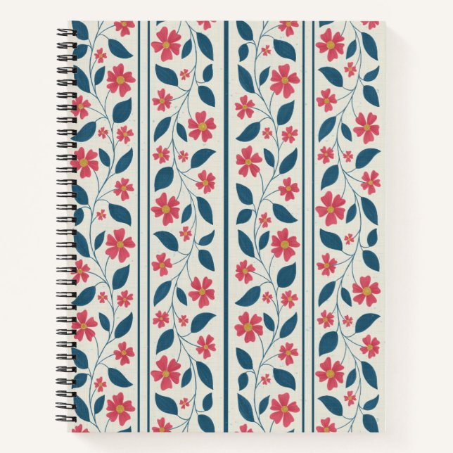 Carnet Fleurs Cosmiques en Bandes Traînantes (Devant)
