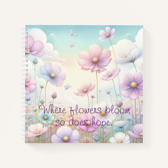 Carnet Fleurs Cosmos et devis (Devant)