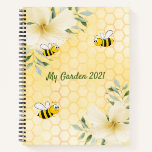 Carnet Fleurs d'abeilles jaune peigne jardin de jardin