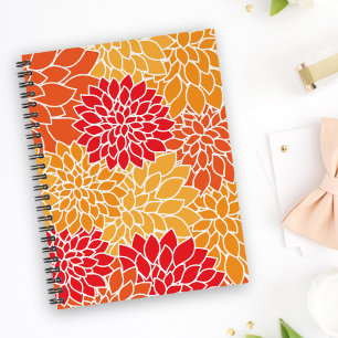 Carnet Fleurs Dahlia, Motif De Fleurs, Dahlia Orange