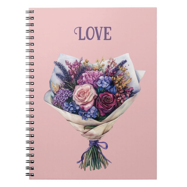 Carnet Fleurs d'amour rose pourpre (Devant)