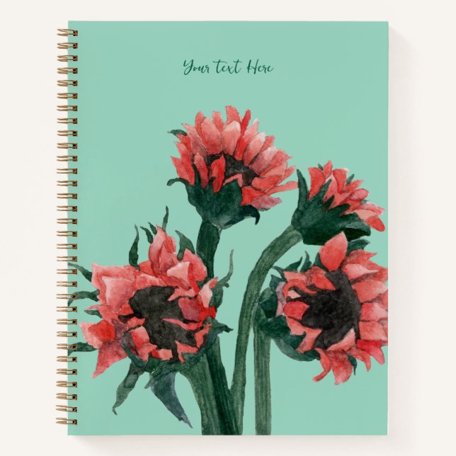 Carnet Fleurs dans un vase aquarelle (Devant)