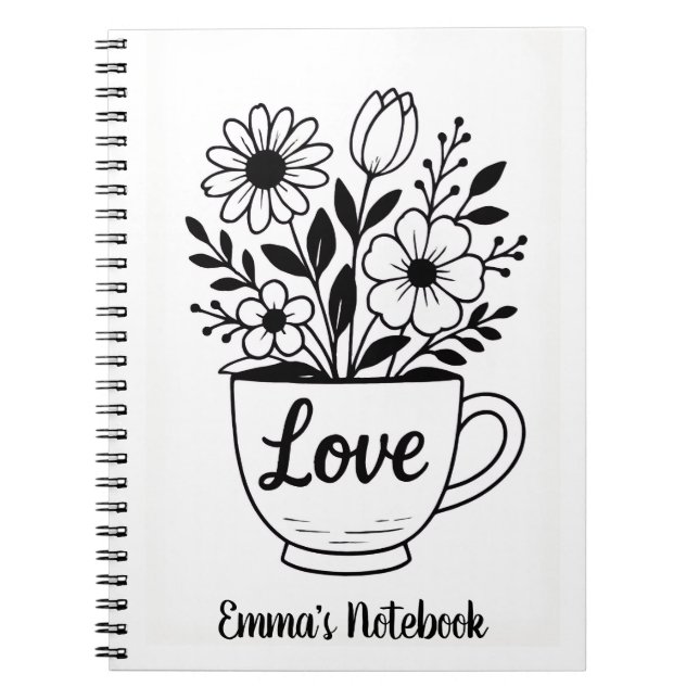 Carnet Fleurs dans une tasse de thé (Devant)