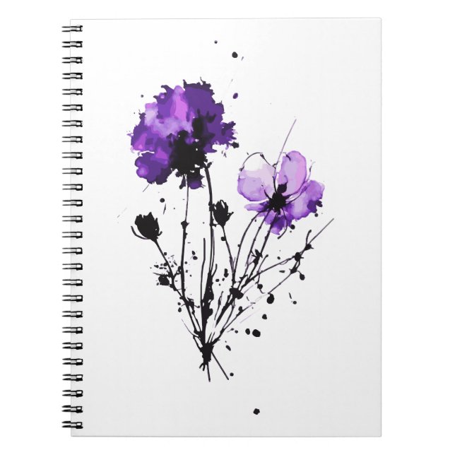 Carnet Fleurs d'aquarelle Abstraites (Devant)