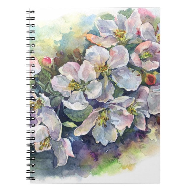 Carnet Fleurs d'aquarelle illustration de floraison de po (Devant)