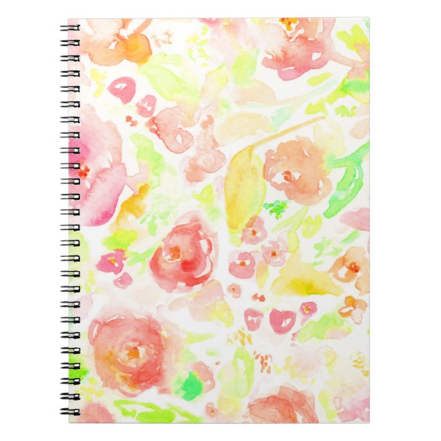 Carnet Fleurs d'aquarelle jolies et colorées (Devant)