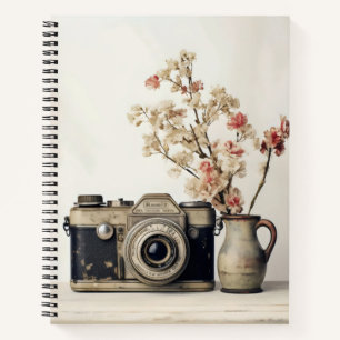 Carnet Fleurs de caméra rétro