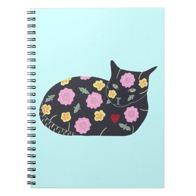 Carnet Fleurs de chats noirs Les chats Plante peuvent man (Devant)