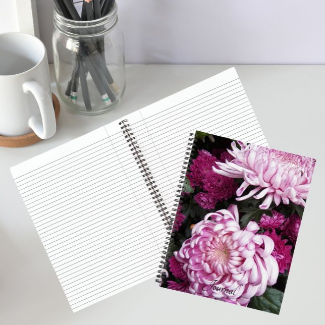 Carnet Fleurs de Chrysanthème Rose (In Situ)