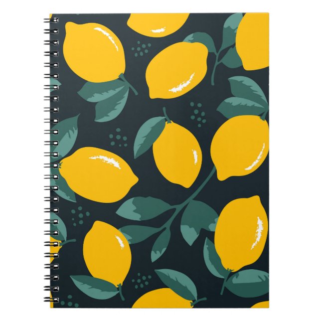 Carnet Fleurs de citrons, Texture d'été Vintage. (Devant)