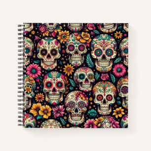 Carnet Fleurs de Crâne de Sucre