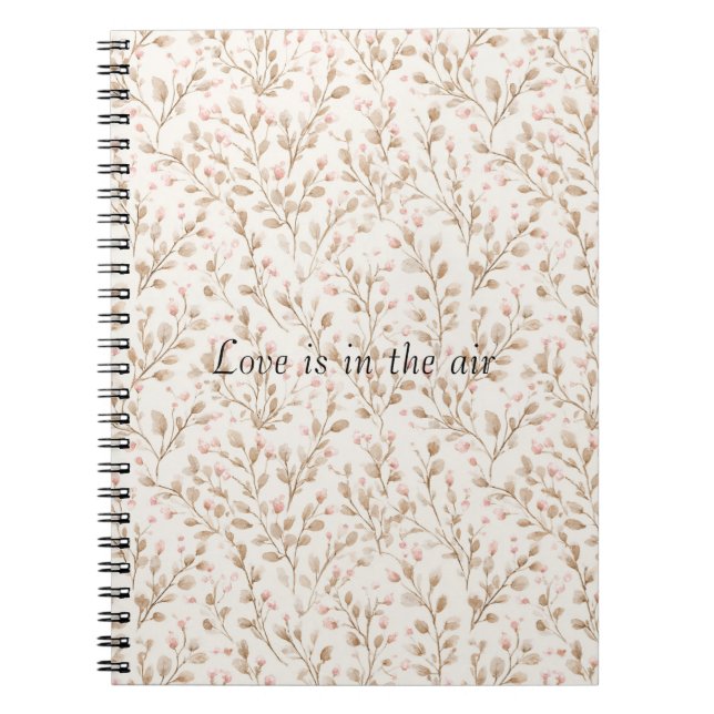 Carnet Fleurs de crème rose romantique amour (Devant)