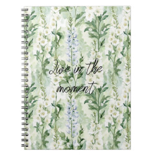 Carnet Fleurs de Delphinium blanc lavande