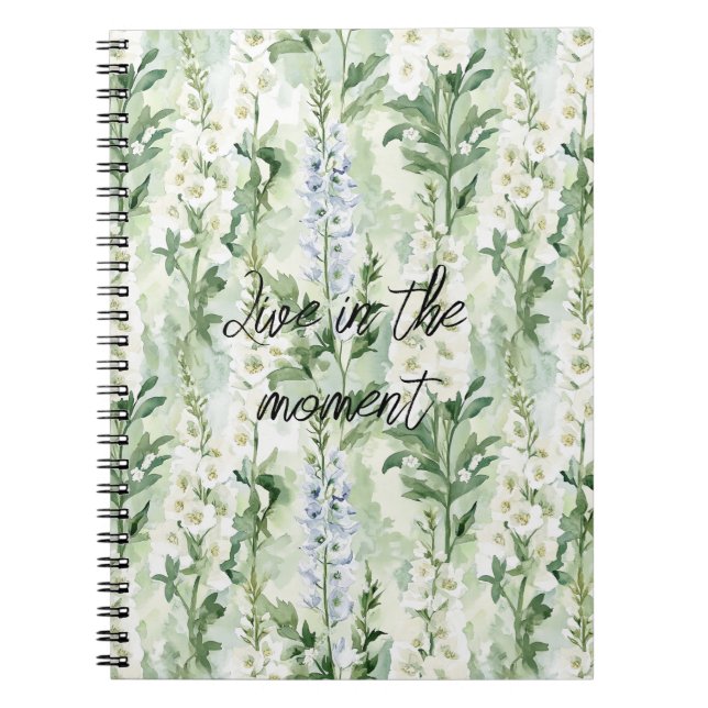 Carnet Fleurs de Delphinium blanc lavande   (Devant)