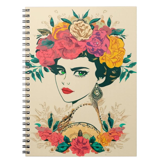 Carnet Fleurs de femme vintage (Devant)