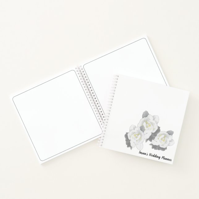Carnet Fleurs de Gardenia blanches sur blanc (Intérieur)